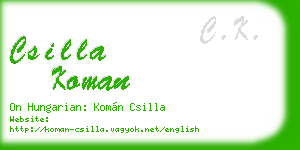 csilla koman business card