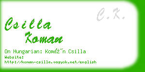 csilla koman business card